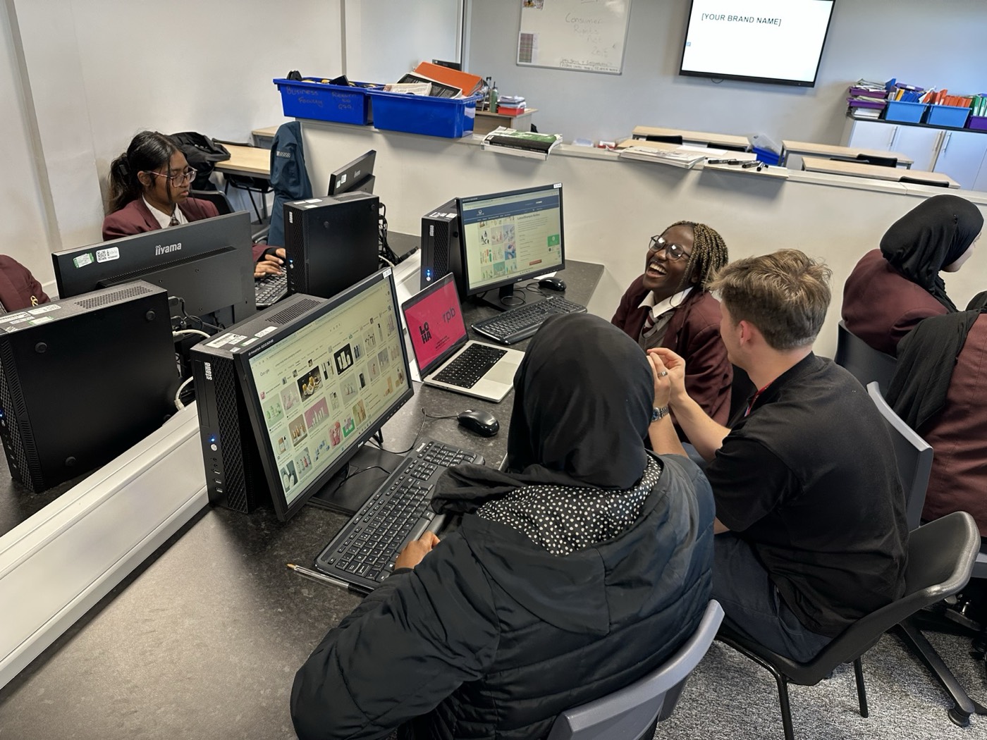 Pupils working at computers during a Futuremakers digital skills session